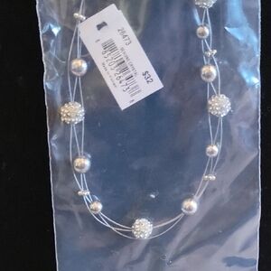 Cookie Lee Silver Beaded Necklace